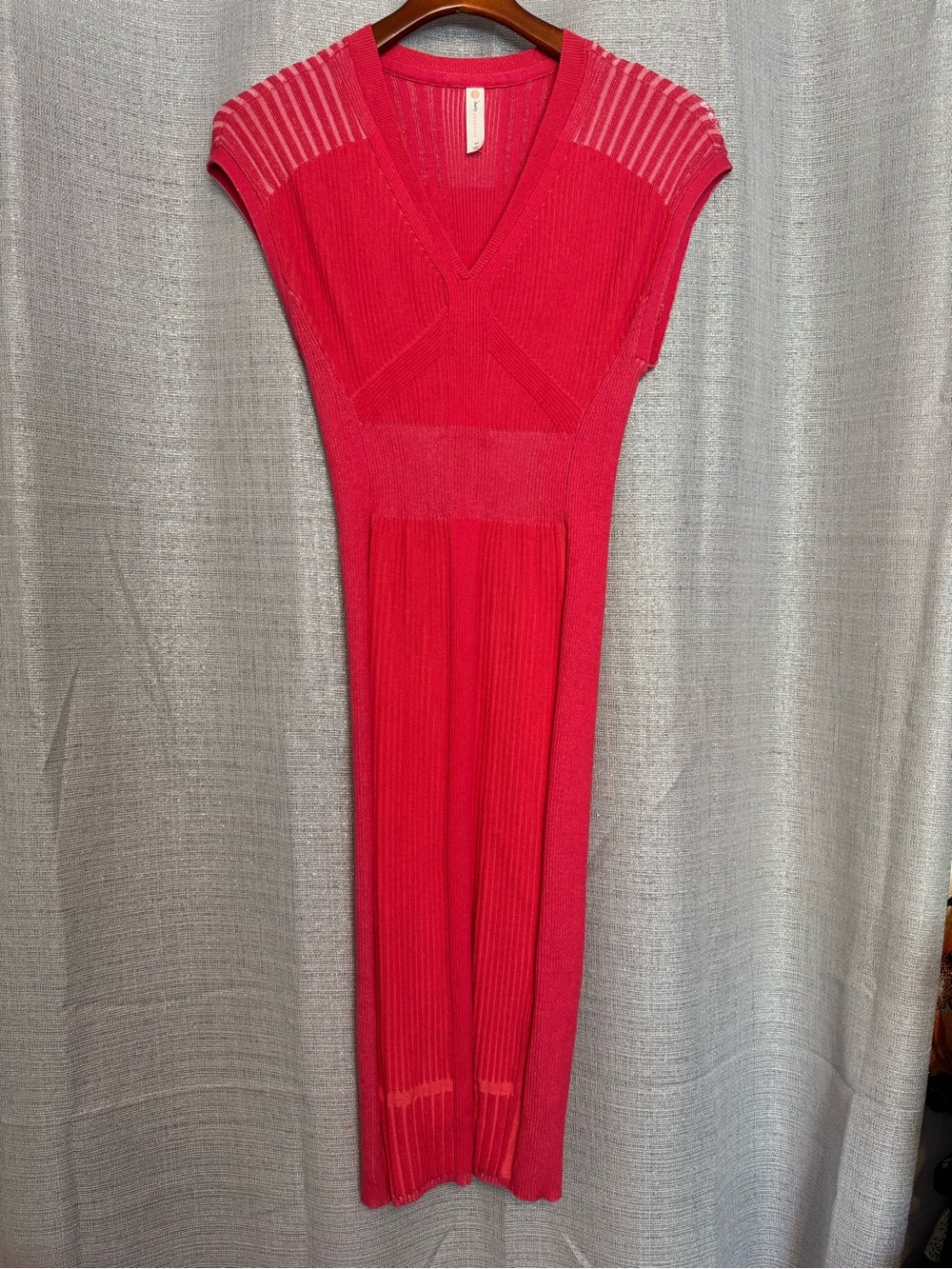 Women's a bright Pink Ribbed Sweater Dress XS